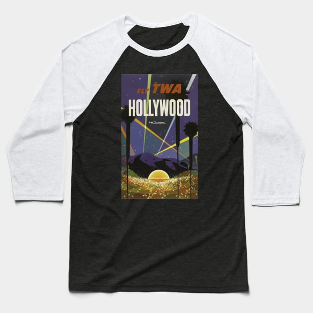 Vintage Travel - Hollywood Baseball T-Shirt by Culturio